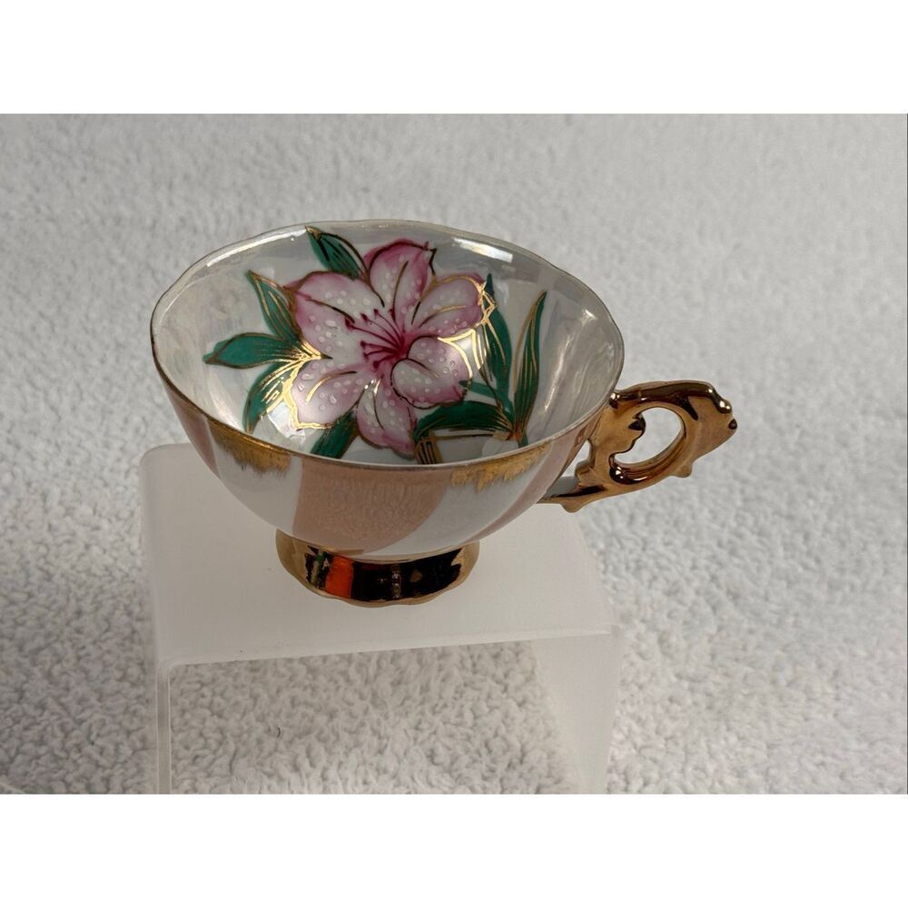 Vintage Saji Fancy China Hand Painted Tea Cup